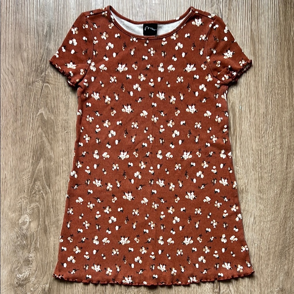 art class Girls Brown Floral Short Sleeve Tee Size 5T